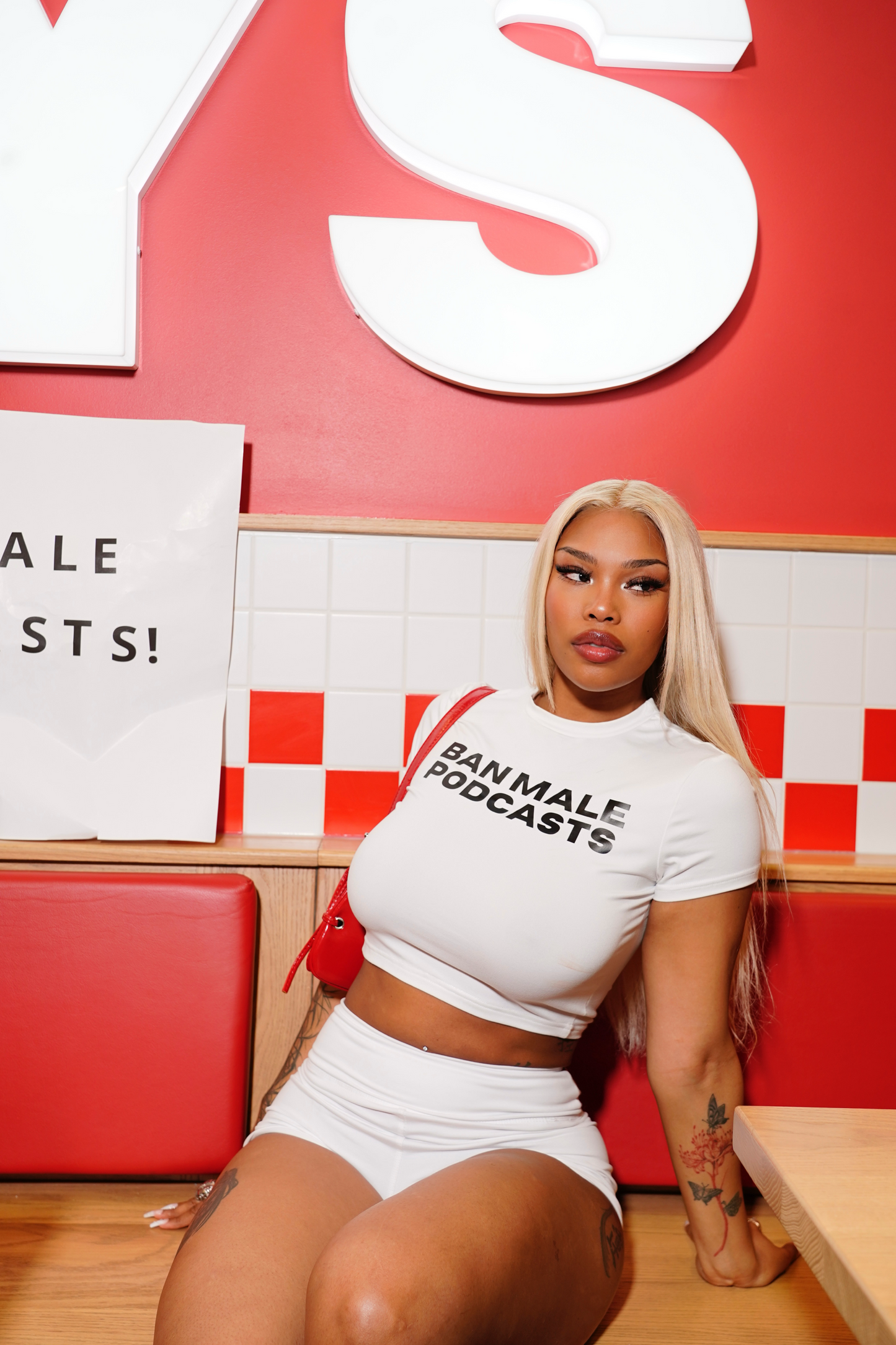 BAN MALE PODCASTS - Cropped tee